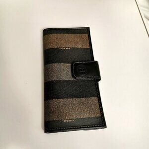 RARE Vintage FENDI Pequin Stripe Continental Wallet